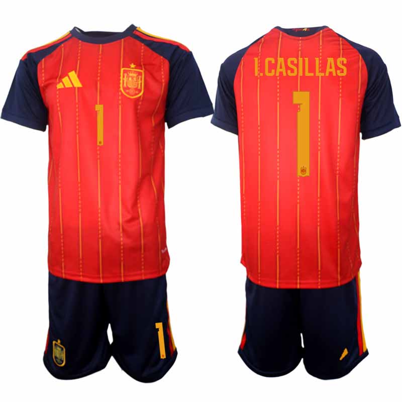 Spanien 2026 VM Hemmaställ Herr Iker Casillas #1 Kortärmad Fotbollströja + Shorts 1 Spanien 2026 VM Hemmaställ Herr Iker Casillas #1 Kortärmad Fotbollströja + Shorts
