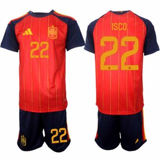 Spanien 2026 VM Hemmaställ Herr Isco #22 Kortärmad Fotbollströja + Shorts