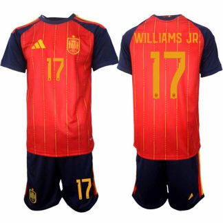 Spanien 2026 VM Hemmaställ Herr Nico Williams #17 Kortärmad Fotbollströja + Shorts