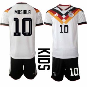 Tyskland 2026 VM Hemmaställ Barn Jamal Musiala #10 Kortärmad Tröja + Shorts