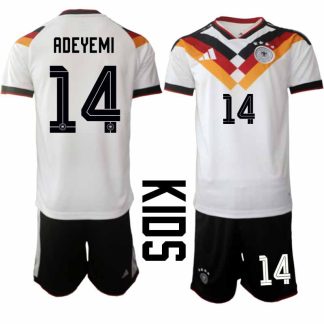 Tyskland 2026 VM Hemmaställ Barn Karim Adeyemi #14 Kortärmad Tröja + Shorts