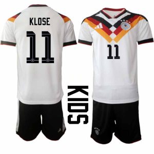 Tyskland 2026 VM Hemmaställ Barn Miroslav Klose #11 Kortärmad Tröja + Shorts
