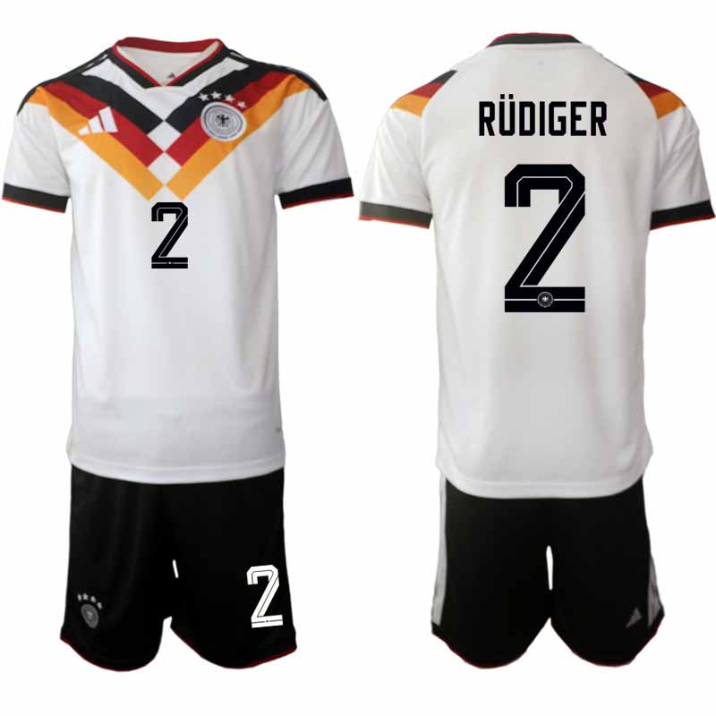 Tyskland 2026 VM Hemmaställ Herr Antonio Rüdiger #2 Kortärmad Tröja + Shorts 1 Tyskland 2026 VM Hemmaställ Herr Antonio Rüdiger #2 Kortärmad Tröja + Shorts