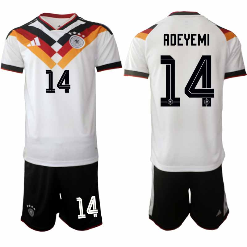 Tyskland 2026 VM Hemmaställ Herr Karim Adeyemi #14 Kortärmad Tröja + Shorts 1 Tyskland 2026 VM Hemmaställ Herr Karim Adeyemi #14 Kortärmad Tröja + Shorts