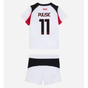 AC Milan 2025/26 Bortatröja Barn Set – Christian Pulisic #11 Kortärmad Fotbollströja med Shorts