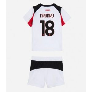 AC Milan 2025/26 Bortatröja Barn Set – Christopher Nkunku #18 Kortärmad Fotbollströja med Shorts