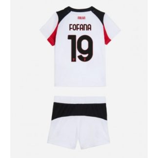 AC Milan 2025/26 Bortatröja Barn Set – Youssouf Fofana #19 Kortärmad Fotbollströja med Shorts