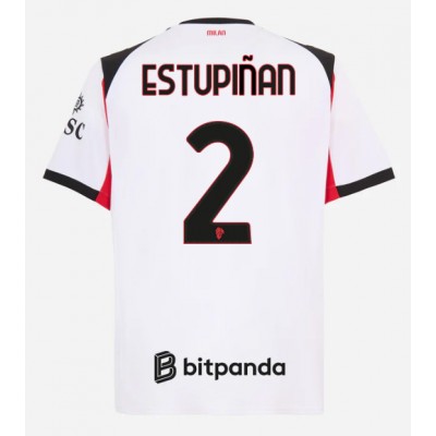 AC Milan 2025/26 Bortatröja Herr Pervis Estupiñán #2 Kortärmad Fotbollströja