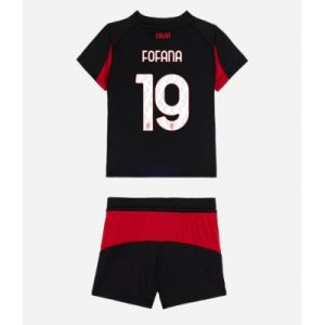 AC Milan 2025/26 Hemmatröja Barn Set – Youssouf Fofana #19 Kortärmad Fotbollströja med Shorts
