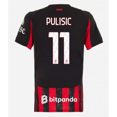 AC Milan 2025/26 Hemmatröja Dam Christian Pulisic #11 Kortärmad Fotbollströja 1 AC Milan 2025/26 Hemmatröja Dam Christian Pulisic #11 Kortärmad Fotbollströja