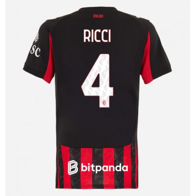 AC Milan 2025/26 Hemmatröja Dam Samuele Ricci #4 Kortärmad Fotbollströja 1 AC Milan 2025/26 Hemmatröja Dam Samuele Ricci #4 Kortärmad Fotbollströja