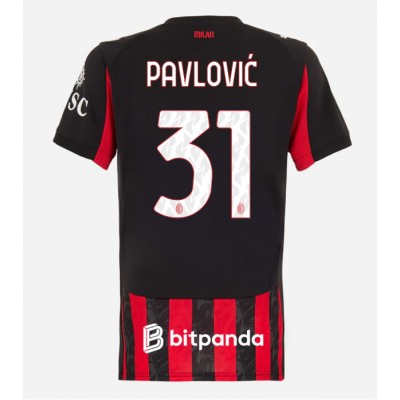 AC Milan 2025/26 Hemmatröja Dam Strahinja Pavlović #31 Kortärmad Fotbollströja 1 AC Milan 2025/26 Hemmatröja Dam Strahinja Pavlović #31 Kortärmad Fotbollströja