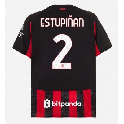 AC Milan 2025/26 Hemmatröja Herr Pervis Estupiñán #2 Kortärmad Fotbollströja