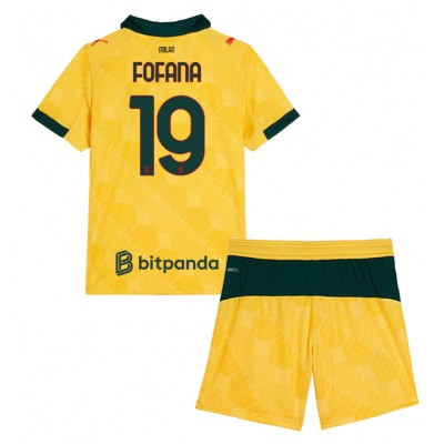 AC Milan 2025/26 Tredjetröja Barn Set – Youssouf Fofana #19 Kortärmad Fotbollströja med Shorts