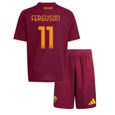 AS Roma 2025/26 Hemmatröja Barn Set – Evan Ferguson #11 Kortärmad Fotbollströja med Shorts