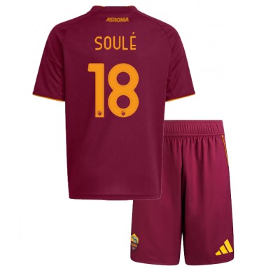 AS Roma 2025/26 Hemmatröja Barn Set – Matías Soulé #18 Kortärmad Fotbollströja med Shorts