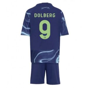 Ajax 2025/26 Bortatröja Barn Set – Kasper Dolberg #9 Kortärmad Fotbollströja med Shorts