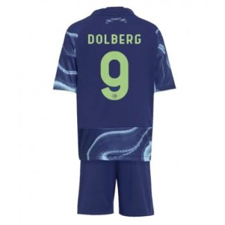 Ajax 2025/26 Bortatröja Barn Set – Kasper Dolberg #9 Kortärmad Fotbollströja med Shorts