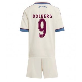 Ajax 2025/26 Tredjetröja Barn Set – Kasper Dolberg #9 Kortärmad Fotbollströja med Shorts