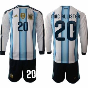 Argentina VM 2026 Hemmaställ Herr Alexis Mac Allister #20 Långärmad Fotbollströja + Shorts