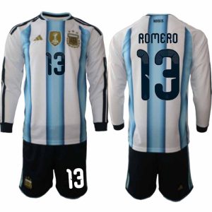 Argentina VM 2026 Hemmaställ Herr Cristian Romero #13 Långärmad Fotbollströja + Shorts