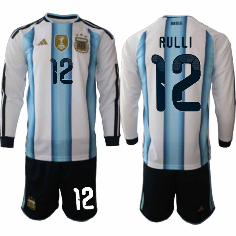 Argentina VM 2026 Hemmaställ Herr Gerónimo Rulli #12 Långärmad Fotbollströja + Shorts 1 Argentina VM 2026 Hemmaställ Herr Gerónimo Rulli #12 Långärmad Fotbollströja + Shorts