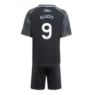 Aston Villa 2025/26 Bortatröja Barn Set – Harvey Elliott #9 Kortärmad Fotbollströja med Shorts