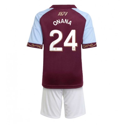 Aston Villa 2025/26 Hemmatröja Barn Set – Amadou Onana #24 Kortärmad Fotbollströja med Shorts 1 Aston Villa 2025/26 Hemmatröja Barn Set – Amadou Onana #24 Kortärmad Fotbollströja med Shorts