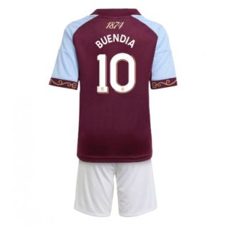 Aston Villa 2025/26 Hemmatröja Barn Set – Emiliano Buendia #10 Kortärmad Fotbollströja med Shorts