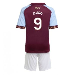 Aston Villa 2025/26 Hemmatröja Barn Set – Harvey Elliott #9 Kortärmad Fotbollströja med Shorts