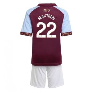 Aston Villa 2025/26 Hemmatröja Barn Set – Ian Maatsen #22 Kortärmad Fotbollströja med Shorts