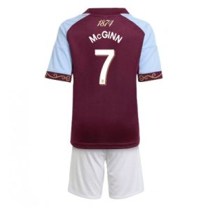 Aston Villa 2025/26 Hemmatröja Barn Set – John McGinn #7 Kortärmad Fotbollströja med Shorts