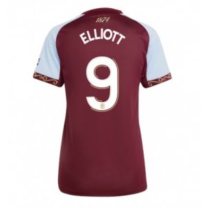 Aston Villa 2025/26 Hemmatröja Dam Harvey Elliott #9 Kortärmad Fotbollströja