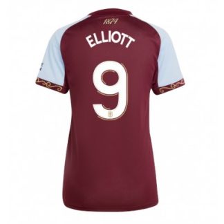 Aston Villa 2025/26 Hemmatröja Dam Harvey Elliott #9 Kortärmad Fotbollströja