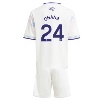 Aston Villa 2025/26 Tredjetröja Barn Set – Amadou Onana #24 Kortärmad Fotbollströja med Shorts