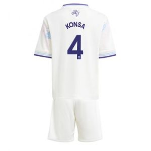 Aston Villa 2025/26 Tredjetröja Barn Set – Ezri Konsa #4 Kortärmad Fotbollströja med Shorts