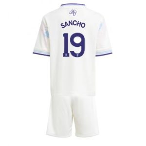 Aston Villa 2025/26 Tredjetröja Barn Set – Jadon Sancho #19 Kortärmad Fotbollströja med Shorts