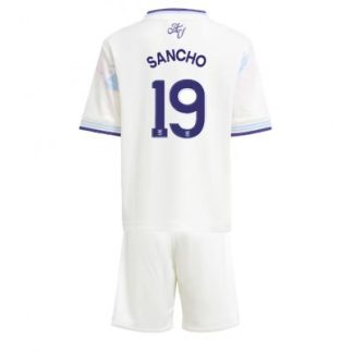 Aston Villa 2025/26 Tredjetröja Barn Set – Jadon Sancho #19 Kortärmad Fotbollströja med Shorts