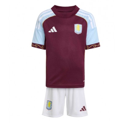 Aston Villa Barn Hemmaställ 2025/26 Kortärmad Fotbollströja med Shorts