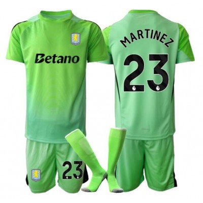 Aston Villa Emiliano Martínez #23 Målvaktsställ Barn 2025/26 Borta Grön Kortärmad