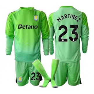 Aston Villa Emiliano Martínez #23 Målvaktsställ Barn 2025/26 Borta Grön Långärmad