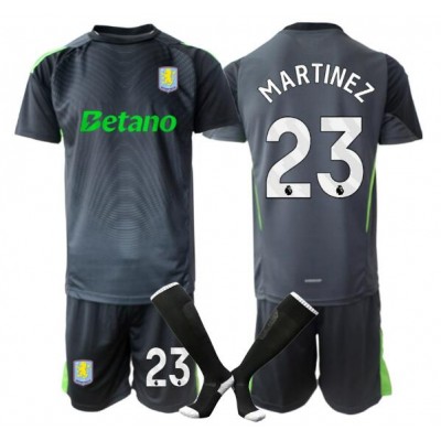 Aston Villa Emiliano Martínez #23 Målvaktsställ Barn 2025/26 Hemma Svart Kortärmad 1 Aston Villa Emiliano Martínez #23 Målvaktsställ Barn 2025/26 Hemma Svart Kortärmad