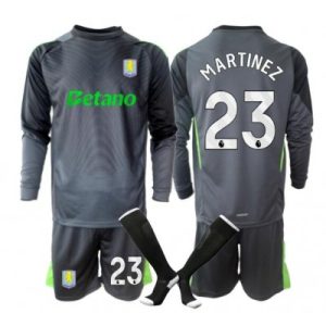 Aston Villa Emiliano Martínez #23 Målvaktsställ Barn 2025/26 Hemma Svart Långärmad