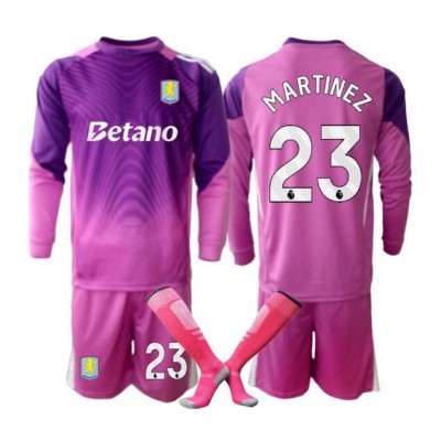 Aston Villa Emiliano Martínez #23 Målvaktsställ Barn 2025/26 Tredje Lila Långärmad 1 Aston Villa Emiliano Martínez #23 Målvaktsställ Barn 2025/26 Tredje Lila Långärmad