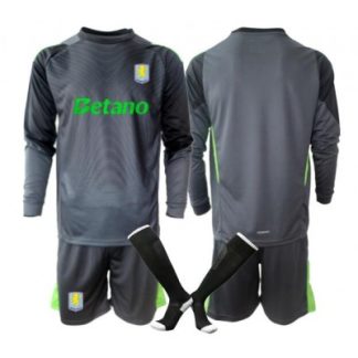 Aston Villa Målvaktsställ Barn 2025/26 Hemma Svart Långärmad med Shorts