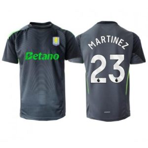 Aston Villa Målvaktströja 2025/26 Emiliano Martínez #23 Hemma Svart Kortärmad