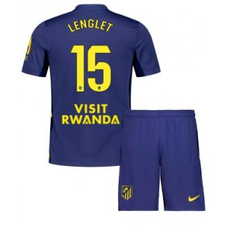 Atlético Madrid Bortaställ 2025/26 Barn Clément Lenglet #15 Kortärmad Fotbollströja + Shorts