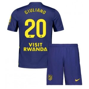 Atlético Madrid Bortaställ 2025/26 Barn Giuliano Simeone #20 Kortärmad Fotbollströja + Shorts