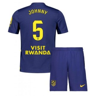 Atlético Madrid Bortaställ 2025/26 Barn Johnny Cardoso #5 Kortärmad Fotbollströja + Shorts