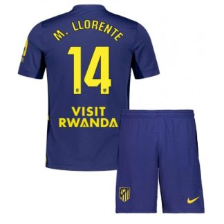 Atlético Madrid Bortaställ 2025/26 Barn Marcos Llorente #14 Kortärmad Fotbollströja + Shorts